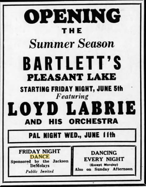 Bartletts Pavillion - June 1942 Ad